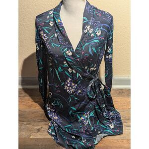 Mango Casual Floral Print Wrap Dress - Size US 4 (S) - Chic & Flattering!